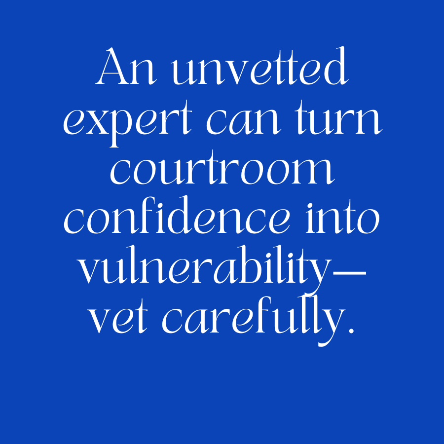 Expert Witness Vetting Is Crucial for Case Outcomes